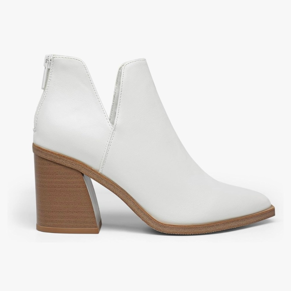 DREAM PAIRS Women's Ankle Boots Chunky Heel Pointed Toe Short Booties Shoes
